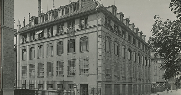 Imprimerie située Aegertenstrasse 35, vers 1921